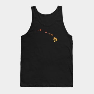 US state pride: Stamp map of Hawaii (HI letters cut out) Tank Top